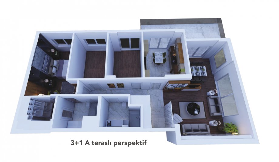 3+1 Kat Planları 